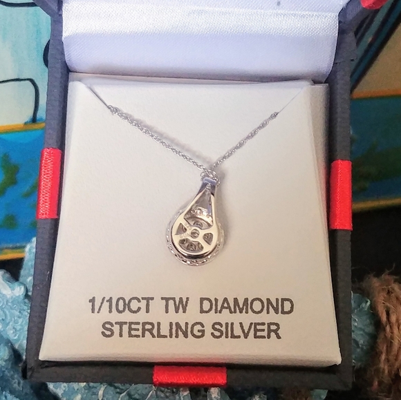 Diamond Necklace Sterling Silver - Picture 2 of 6